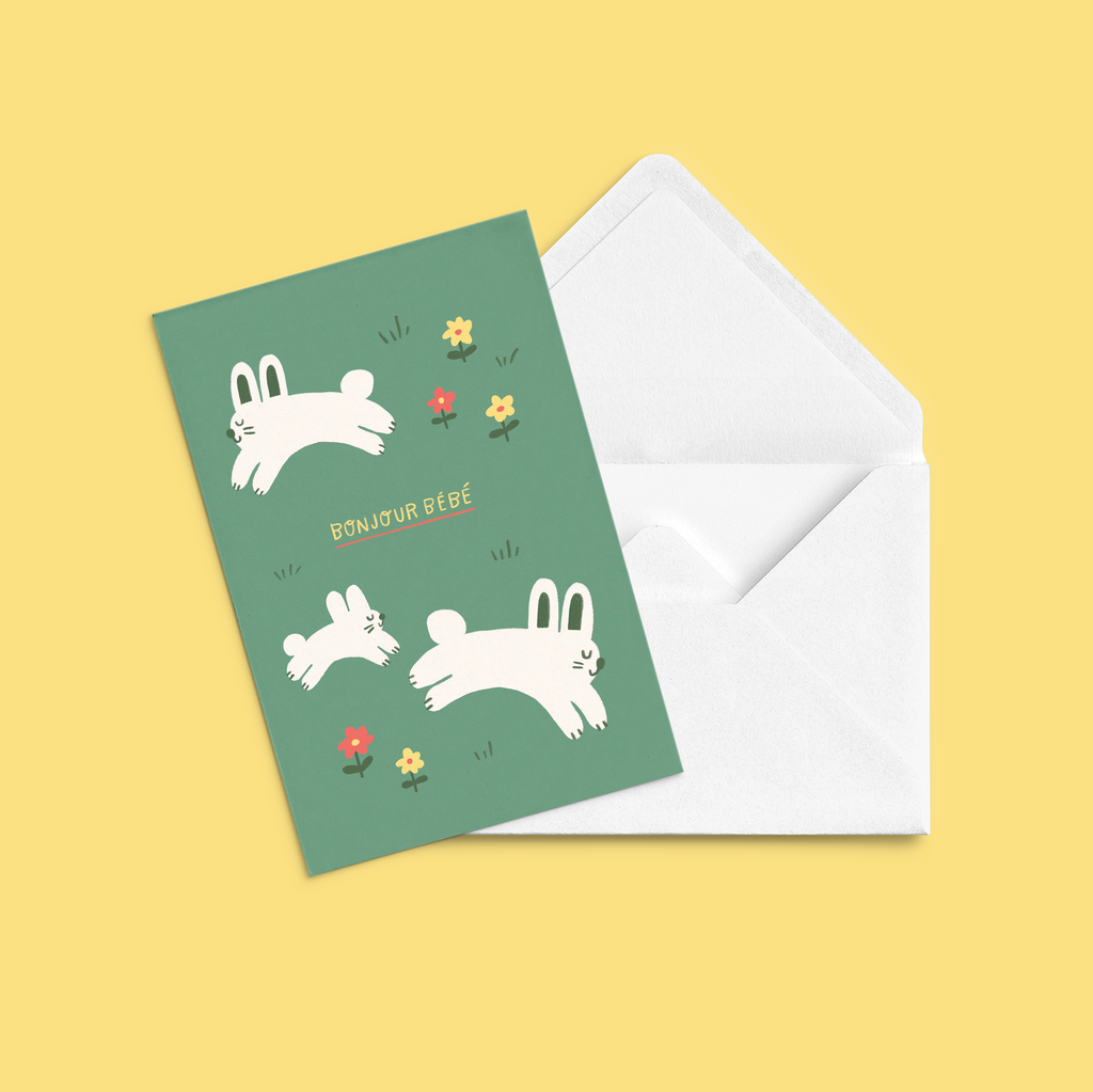Carte de souhait 'Bonjour bébé'