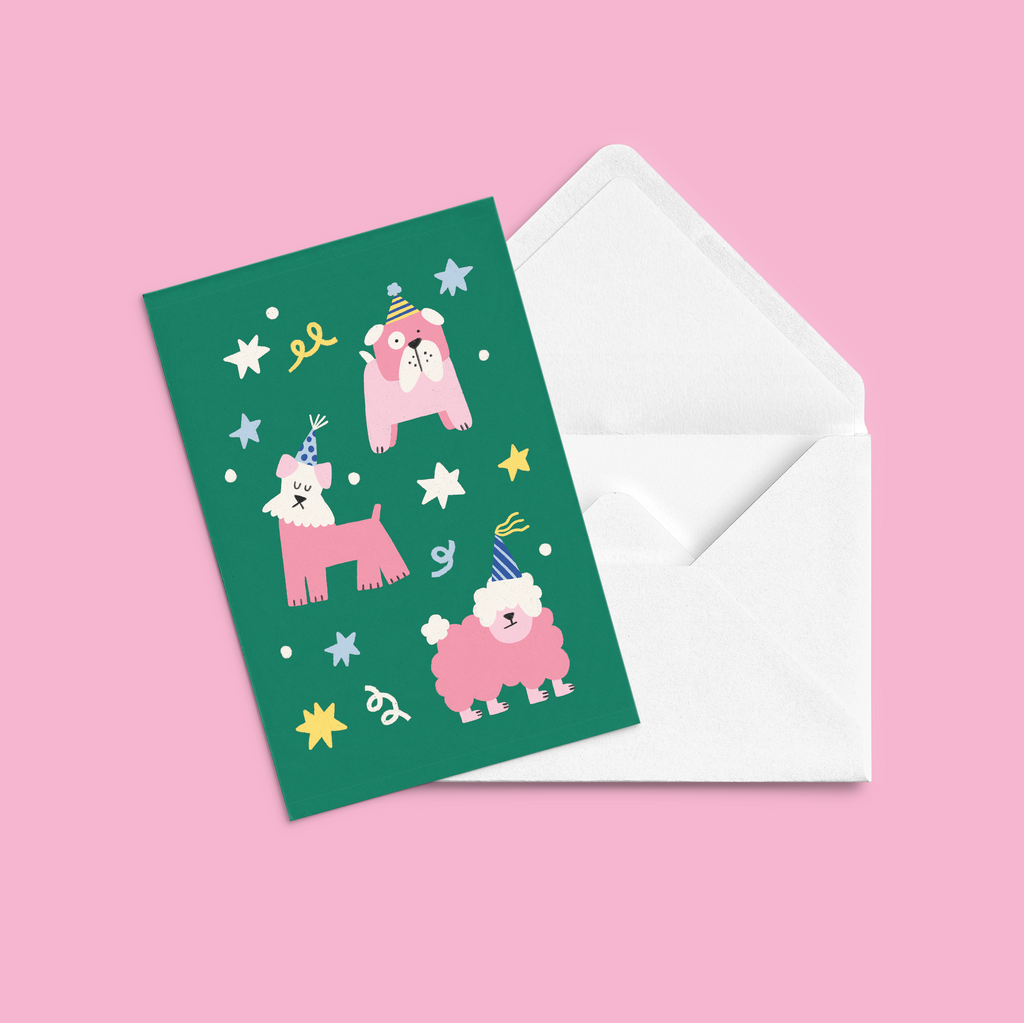 Carte de souhait 'Chien d'anniversaire'