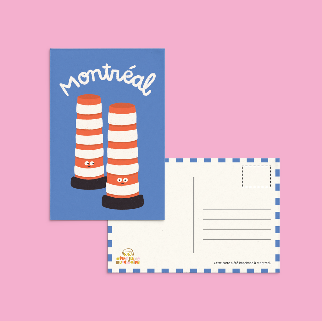 Carte postale Montréal 'Cones oranges'