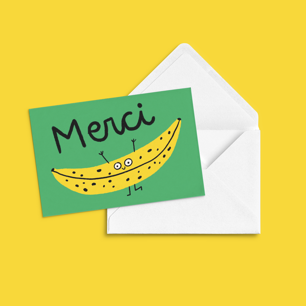 Carte de souhait 'Merci Banane!'